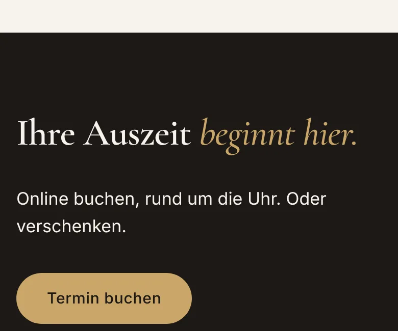 Buchungsbereich der neuen Website von Cultura Capelli Hair & Head Spa, erstellt von Arvello